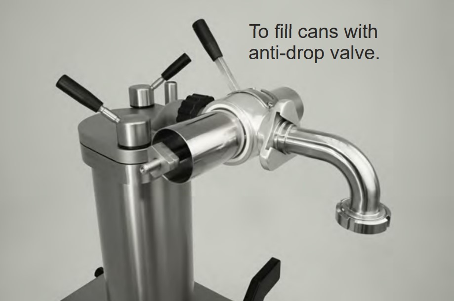 To fill cans with anti-drop valve.