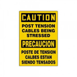 20" x 14" Safety Sign "Post Tension Cables ..."