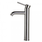 Faucet Single Lever Tall Round Bathroom Brushed
