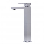 Faucet Single Lever Tall Square Bathroom, Polished
