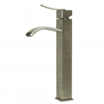 Faucet Single Lever Tall Square Bathroom, Brushed