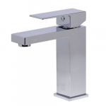 Faucet Single Lever Tall Square Bathroom, Polished