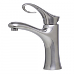 Faucet Single Lever Curled Bathroom, Brushed