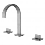 Gooseneck Widespread Bathroom Faucet, Brushed Nickel