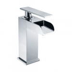 Single Hole Waterfall Bathroom Faucet, Polished Chrome