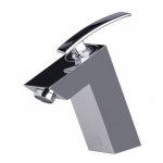 Faucet Single Lever Slanted Bathroom, Polished Chrome
