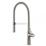 Brushed Gooseneck Single Hole Kitchen Faucet