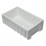 30" Reversible Smooth Fireclay Farm Sink, White