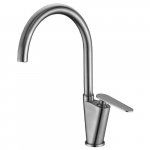 Faucet Gooseneck Single Hole Bathroom, Brushed Nickel