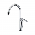 Faucet Gooseneck Single Hole Bathroom, Chrome
