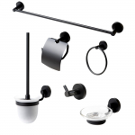 6 Piece Matching Bathroom Accessory Set, Brushed