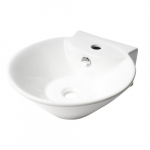 17" Round Wall Mounted Ceramic Sink with Faucet Hole