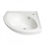 22" Corner Wall Mounted Ceramic Sink with Faucet Hole