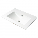 25" Rectangular Drop In Ceramic Sink with Faucet Hole