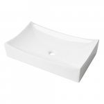 26" Fancy Rectangular Above Mount Ceramic Sink, White