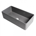 36" x 18" Single Bowl Fireclay Farm Sink, Grey Matte