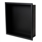 16" x 16" Square Single Shelf Shower Niche, Black