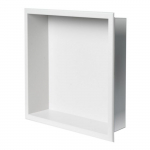 16" x 16" Square Single Shelf Shower Niche, White