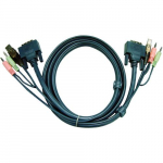USB DVI-I Single Link KVM Cable 6'