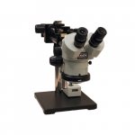 SPZ-50 Stereo Zoom Binocular Microscope on Stand DABS & Integrated LED Ring Light