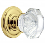 Brass Knob Set with Crystal Glass