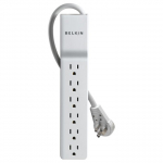 White 6 Outlet Home/Office Surge Protector