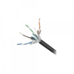 Cat6a Solid Bulk Cable, STP, 23 AWG, Black