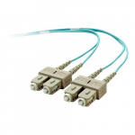 Fiber Patch Cable 10Gb 50 125 SC SC, 3m, Aqua