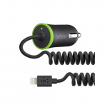 Coiled Mini Car Charger 10W 2.1A, Lightning Cable