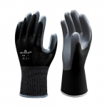Nitrile Coated Gloves, Size 6, Black with Gray