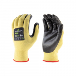 Cut-Resistant Nitrile Gloves, Yellow, Black, L