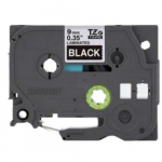 3/8" White Print on Black Label Tape
