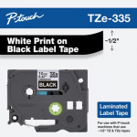 White on Black Label Tape Cartridge for P-Touch