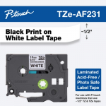 Black on White Acid Free Label Tape Cartridge