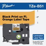 Black on Orange Label Tape Cartridge, 24 mm