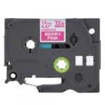 1/2" White Print on Berry Pink Label Tape