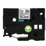 1" Black Print on Matte Silver Extra Strength Label Tape
