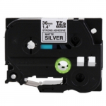 1 1/2" Black Print on Matte Silver Label Tape