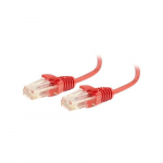 Snagless Unshielded Slim Network Cable, Red, 3'