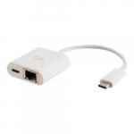 USB-C to Ethernet Adapter with Power Delivery, White