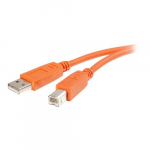 USB 2.0 Cable, A-B, Orange, 3m