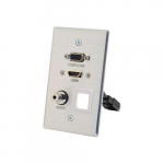Wall Plate, Single Gang, HDMI, VGA, 3.5mm