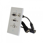 Wall Plate, HDMI, VGA, 3.5mm Audio, USB, Aluminum