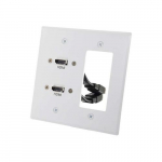 Wall Plate, One Decora Compatible Cutout, HDMI, White