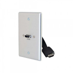 Single-Gang Wall Plate with HDMI Pigtail, Aluminum