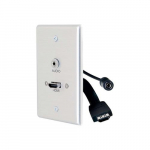 Single-Gang HDMI Wall Plate with 3.5mm Audio, Aluminum
