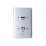 Single-Gang USB HDMI Wall Plate, Aluminum