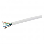 Unshielded Cable with Solid Conductors, White, 1000ft