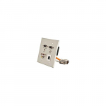 Wall Plate, Dual VGA HD15/Dual 3.5mm/RCA/Keystone