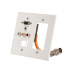Wall Plate, Integrated VGA/3.5mm/RCA AV/Keystone, White